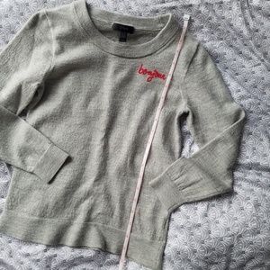 J. Crew Gray Merino Wool Bonjour Sweater